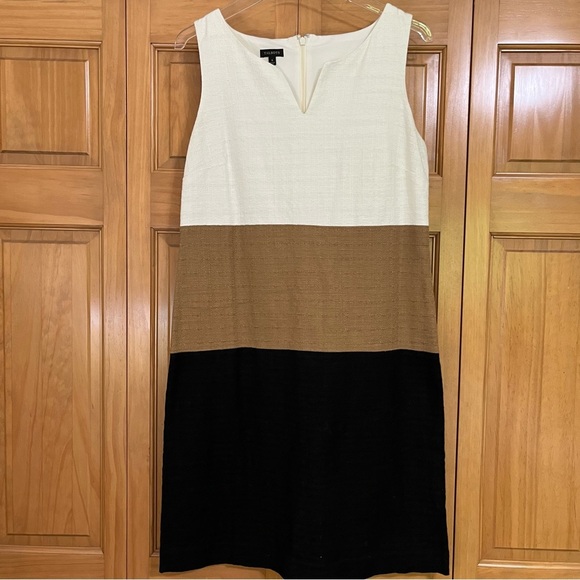 Talbots Color Block Neutrals Cotton Dress Size 6 - Picture 1 of 6
